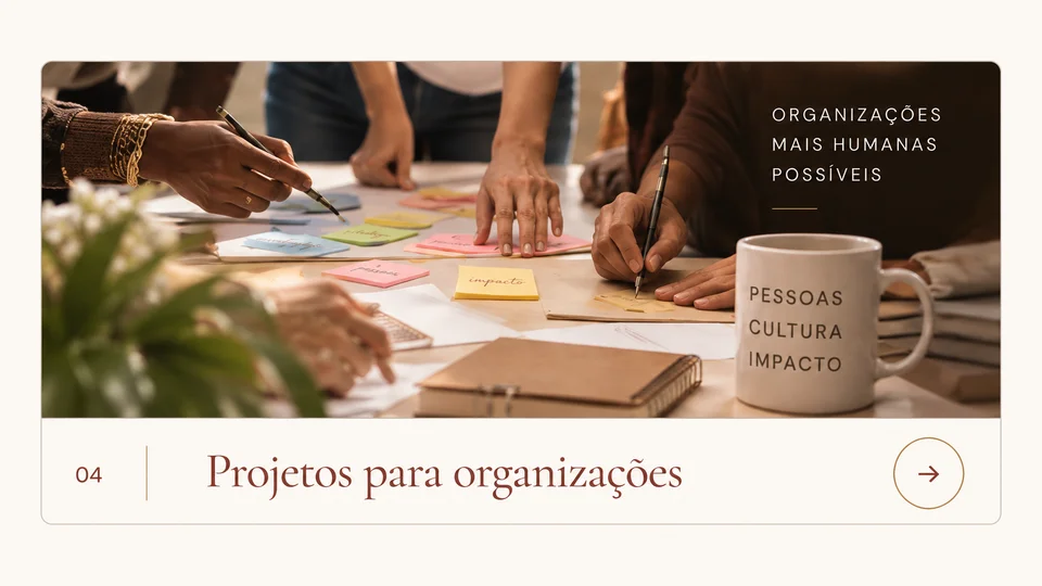 Card Projetos para organizações